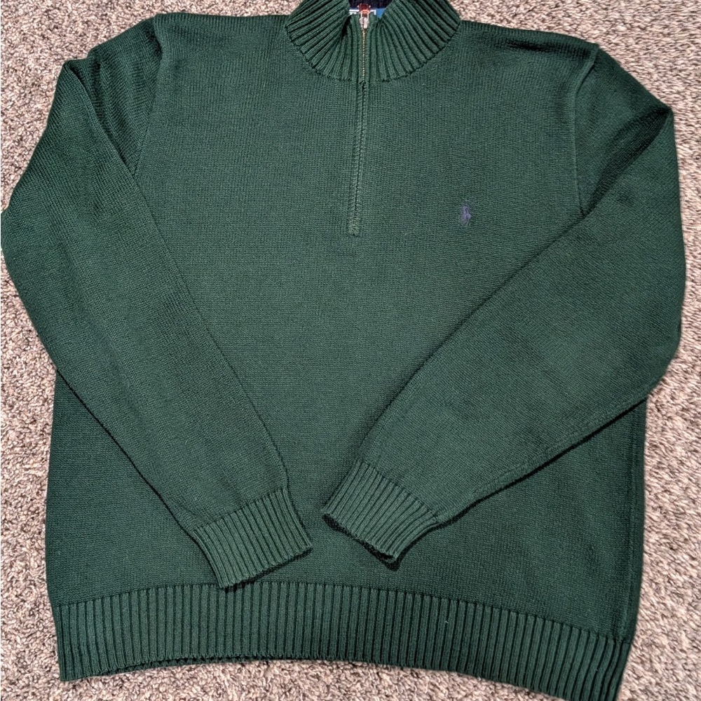 Men’s Polo Ralph Lauren Forest Green Zip-Up Sweater